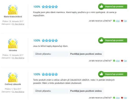 skúsenosti - švédske kvapky majú skvelé recenzie na heureka
