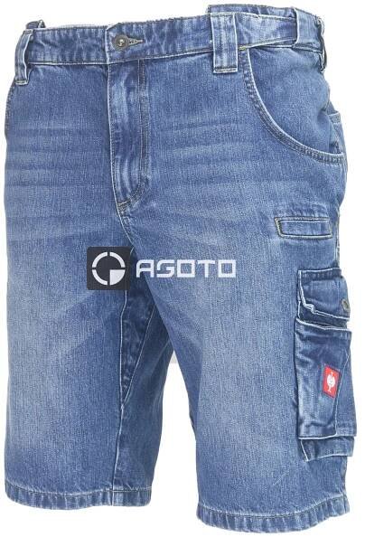 Engelbert Strauss Worker denim modré pánské kraťasy