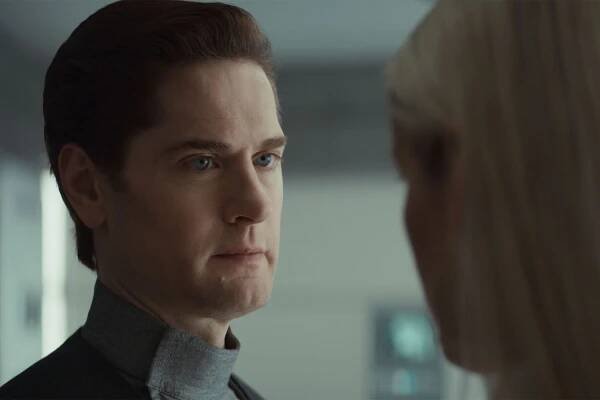 Syril Karn (Kyle Soller) and Supervisor Deedra Meero (Denise Gough) on season 2 of 'Andor'