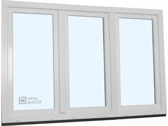 Plastové okno - KNIPPING 70 AD, 2400x1500 mm, OS+O/OS, bílá + příslušenství a montážní materiál zdarma