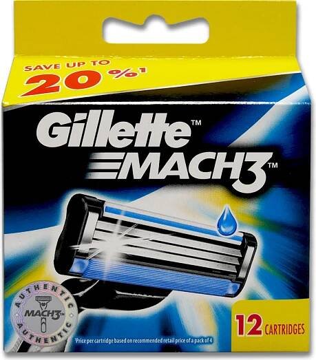 Gillette Mach3 Rasierklingen, 12er Pack