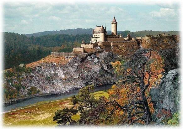 Hrad Velešín kolem roku 1400.