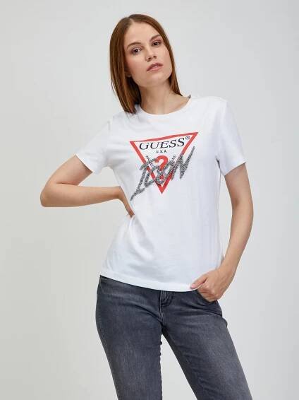 Guess - Bílé dámské tričko Guess | ZOOT.cz