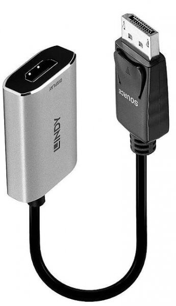 LINDY Monitor adaptér [1x HDMI zásuvka - 1x zástrčka DisplayPort] 41094 0.11 m