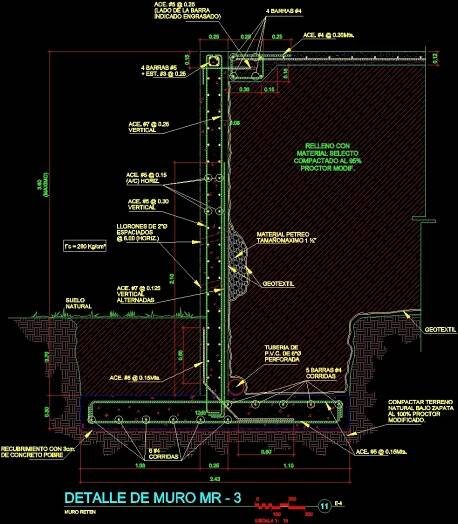 Retaining Wall Detail DWG Detail for AutoCAD • Designs CAD