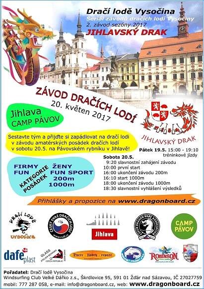 Jihlavský drak 2017 - 20.05.2017 | Dračí lodě - Česká asociace dračích lodí - Czech Dragon Boat Association