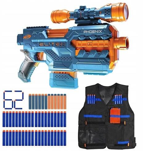 2 x PIŠTOĽ NERF ELITE 2.0 PHOENIX + VESTA + 30 ŠÍPOK ACCUSTRIKE