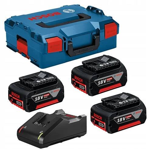 BOSCH STARTOVACÍ SADA 18V 3*5.0AH + NABÍJEČKA + L-BOXX - Allegro