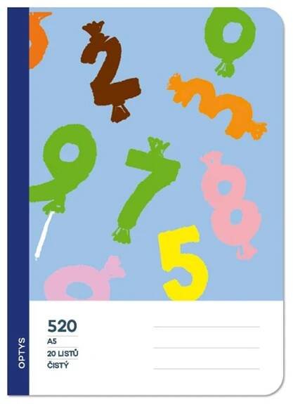 Školní sešit 520 bezdřevý čistý, čísla