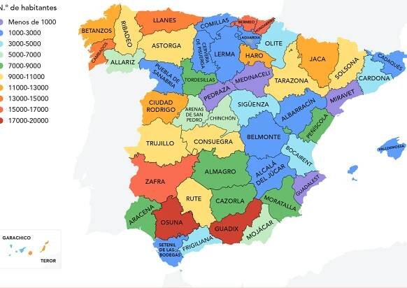 mapa de los municipios espanoles