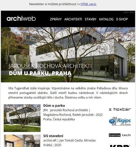 archiweb.cz - newsletter 26/01/2023
