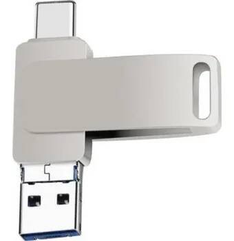 USB flash disk Flash disk 3v1 s konektory USB-A / Lightning / USB-C - 16GB - stříbrný