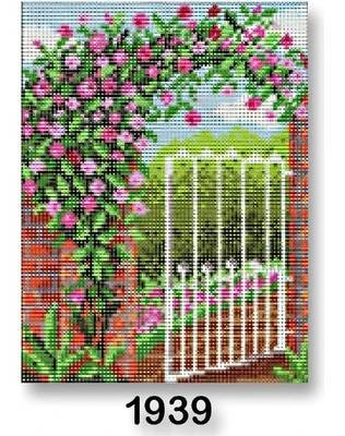 Stoklasa Vyšívací předloha obrázek na vyšívání 70246 1939 tajná zahrada růžové květiny 18x24cm