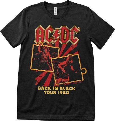 AC/DC Tričko Back In Black Tour 1980 Unisex Black L - 342 Kč - Muziker