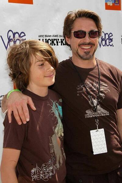 Indio Downey and Robert Downey Jr. attend Hollywood and Fashion Unite for the Kidstock Music and Art Festival at Greystone Mansion on June 2, 2007 in Beverly Hills, CA. 