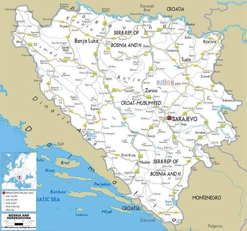Maps of Bosnia and Herzegovina | Collection of maps of Bosnia and Herzegovina | Europe | Mapsland | Maps of the World