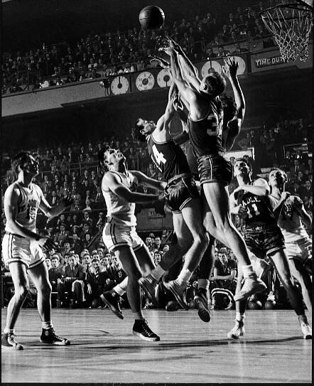 St, John's defeating Bradley in a basket