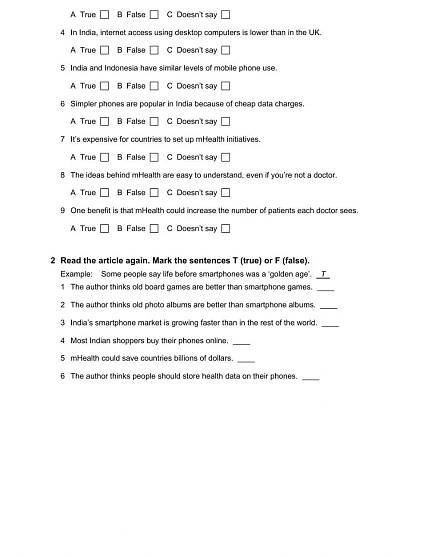 Test 4 Unit 4 English file Intermediate