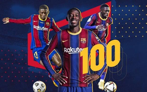 Dembélé reaches 100 appearances for FC Barcelona
