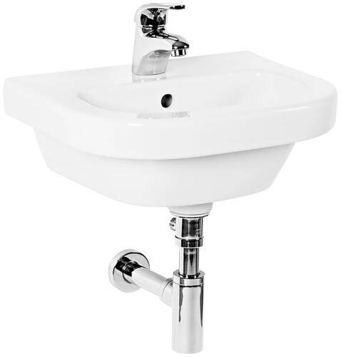 JIKA Olymp umývátko 45x37 s otvorem, bílá-cvrček H8156140001341