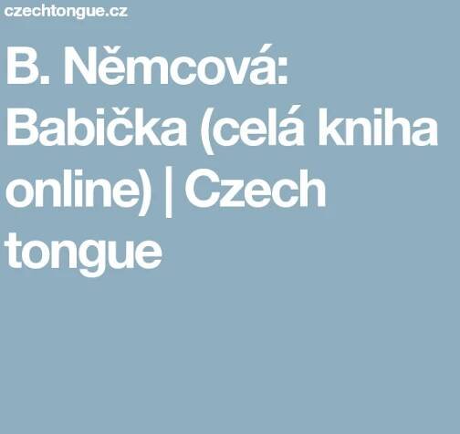 the words b nencova bazicka cela knha online czech tongue