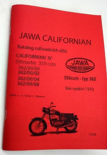 Jawa Californian - Oilmaster 350ccm typ 362 Katalog dílů reprint