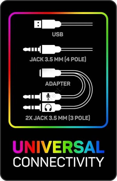 CONNECT IT CHP-3595-WH - LED RGB Herní drátová sluchátka s mikrofonem bílá/černá