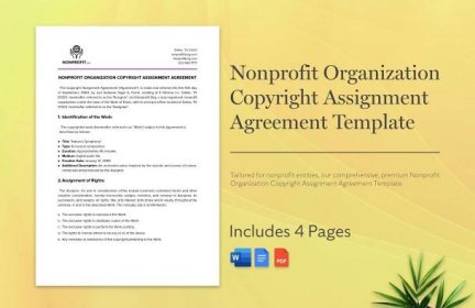 Nonprofit Organization Copyright Assignment Agreement Template