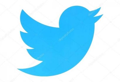 Twitter logotyp pták tištěné na papíře