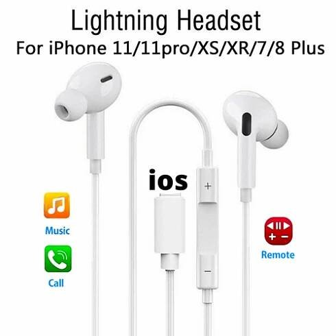 Kabelová sluchátka Bluetooth sluchátka pro Apple iPhone 13 12 11 Pro Max X XS 7 8  - Obrázek 7 z 11