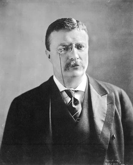 Theodore Roosevelt In Frock Coat With Striped Necktie And Turndown Collar At Oath Of Office September 14 1901