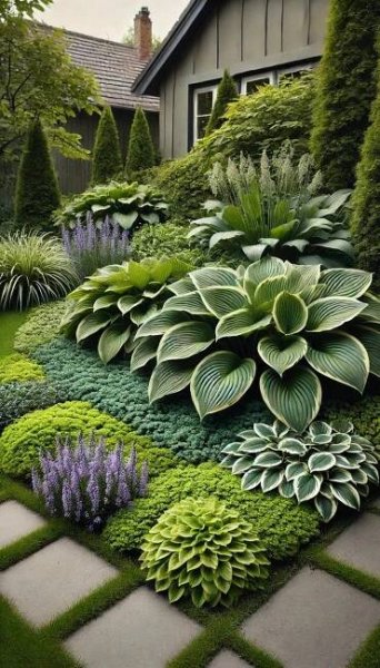 45+ Brilliant Hosta Landscaping Ideas for a Low-Maintenance Garden (2025) | Garden planning, Garden projects, Front garden landscape