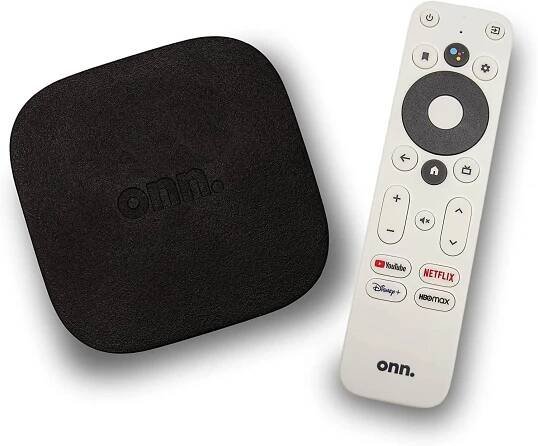 Streamovací zařízení Onn Google TV 4K UHD s hlasovým dálkovým ovládáním a kabelem HDMI