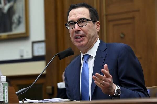 Treasury Secretary Steven Mnuchin speaks during a House Small Business Committee hearing today.