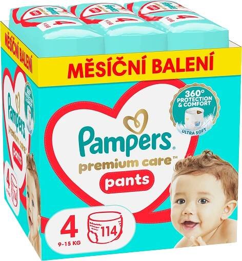 Pampers Premium Care Pants Plenkové kalhotky vel. 4, 9-15 kg, 114 ks