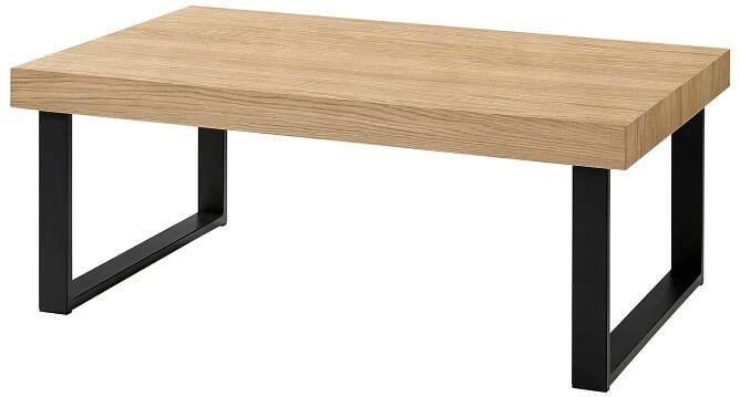 TARSELE Coffee table - oak veneer/black 114x72 cm