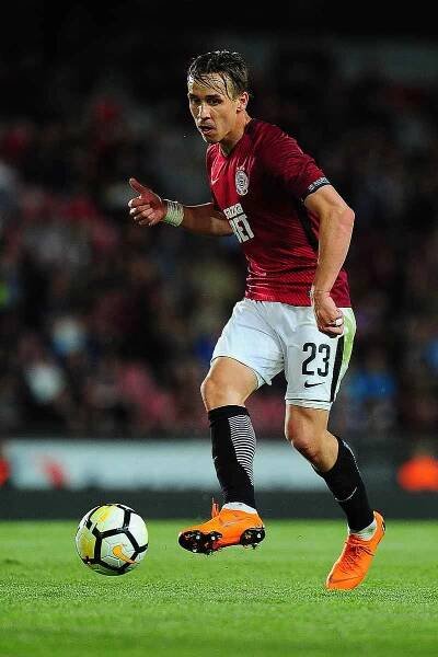 Fotbalové utkání HET ligy mezi celky AC Sparta Praha a FC Fastav Zlín 4. května v Praze. Josef Šural.