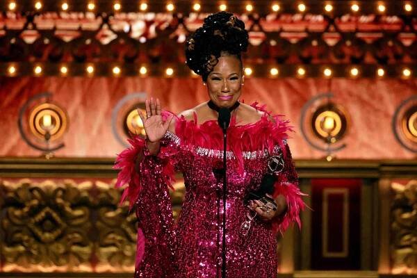  Kecia Lewis accepts the Best Performance by an Actress in a Featured Role in a Musical award for "HellÃ¢ÂÂs Kitchen" onstage during The 77th Annual Tony Awards at David H. Koch Theater at Lincoln Center on June 16, 2024 in New York City.