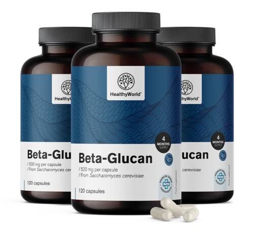 3x Betaglukan 500 mg, dohromady 360 kapslí