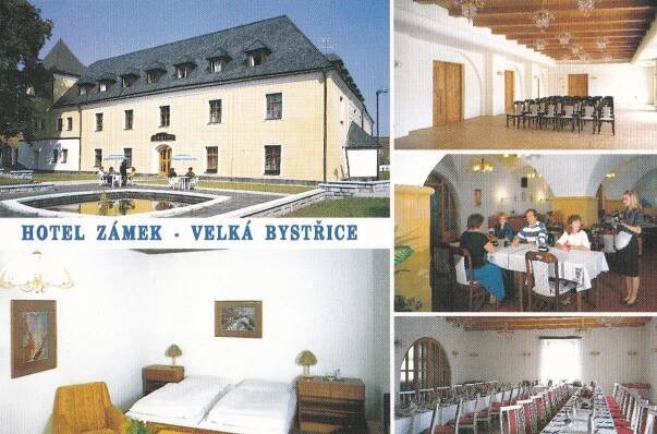 863  Velká Bystřice - hotel Zámek - nepoužité pohlednice města ČSSR - Pohlednice místopis