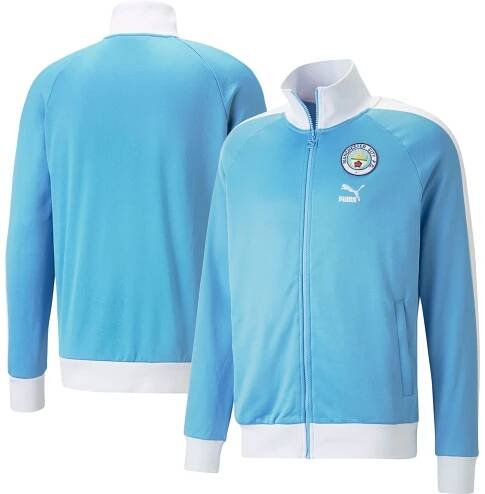 Manchester City Puma ftblHeritage T7 Raglan Full-Zip Track Jacket - Sky Blue