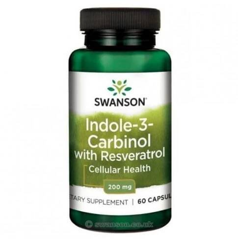 Swanson Indole-3-Carbinol with Resveratrol, 200 mg, 60 kapslí