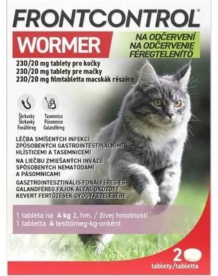 Frontcontrol Wormer pro kočky 4 kg 2 tablety