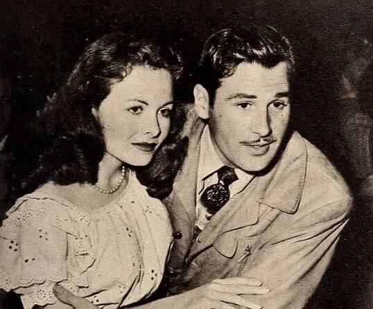 Jeanne Crain dancing with her husband Paul Brooks