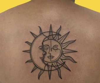 Minimalistické tetování slunce a měsíce: význam a nápady