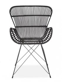 Ratanová židle K335, černá