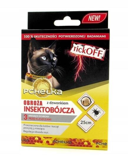 PCHEŁKA TickOff Insekticidní obojek s zvonkem pro kočky 25-30 cm
