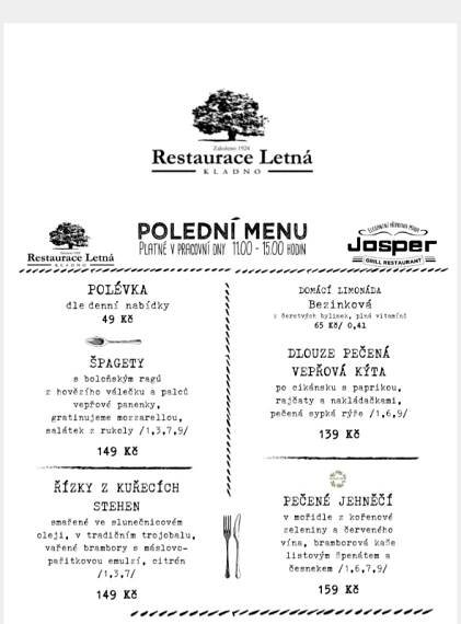 Podzimní menu restaurace Letná