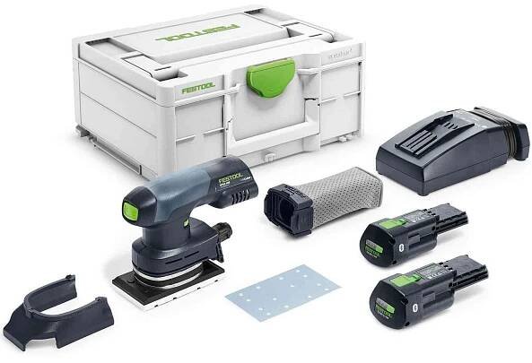 Bezuhlíková aku vibrační bruska Festool RTSC 400 3,0 I-Plus - 2x aku 18V/3.0A, 80x130mm, 0.9kg, kufr Systainer SYS3 M 187 (577686)