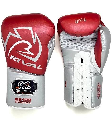 Boxerské rukavice Rival RS100 (red/silver) [Hmotnost: 18 oz] Model RS100